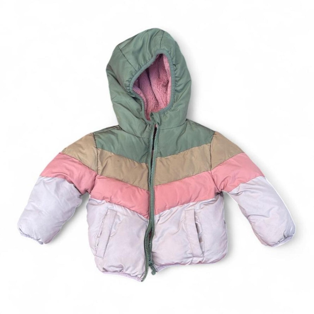 Coquette Girl's Puffer Coat Cute Cozy Swiss Tech Pink Sage Warm Fuzzy Interior